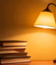  台灯下的书本静物2215#横屏 	 