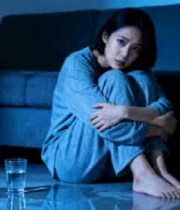  深夜独坐的孤独女性2071#横屏 	 