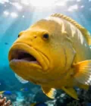  深海黄金鱼群游动2065#横屏 	 -