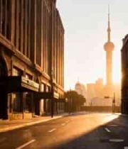  上海外滩晨曦街景2039#横屏 	 