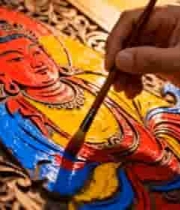  手工绘制佛像木雕2143#横屏 	 