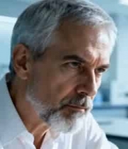  实验室白发男性专注工作2106#横屏 	 