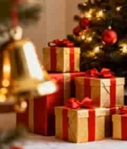  圣诞树下的礼物与铃铛2086#横屏 	 