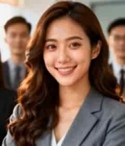  商务团队女性微笑形象2021#横屏 	 