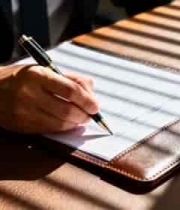  商务人士签署文件特写2001#横屏 	 