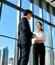  商务人士办公室交谈1987#横屏 	 -