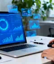  商务人士分析数据图表1990#横屏 	 