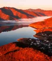  山水日出朝霞红1959#横屏 	 