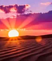  沙漠日落风光1913#横屏 	 