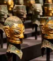  三星堆青铜面具特写1885#横屏 	 -