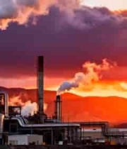  日落时分的工业工厂1856#横屏 	 