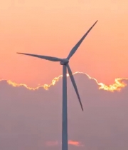  日落时分的风力发电机1855#横屏 	 