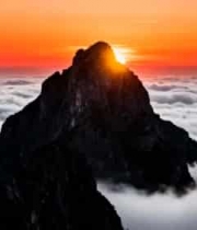  日出云海山峰壮丽景色1845#横屏 