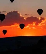  日出时分的热气球群1840#横屏 	 