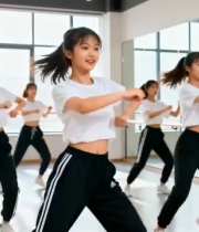  青春活力少女舞蹈团队1721#横屏 	 