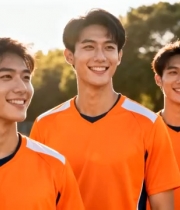  青春阳光足球少年合影1729#横屏 	 