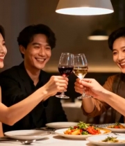  朋友聚会举杯欢庆1696#横屏 	 