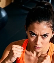  女子健身拳击特写1678#横屏 	 