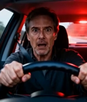  男子驾车惊恐表情特写1627#横屏 	 