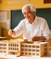  老教师展示学校模型1438#横屏 	 