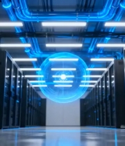  蓝色科技感服务器机房1396#横屏 	 