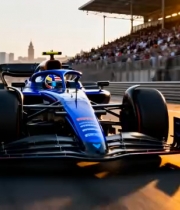  蓝色赛车赛道飞驰瞬间1401#横屏 	 -