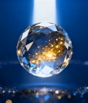  蓝色背景水晶球旋转1382#横屏 	 