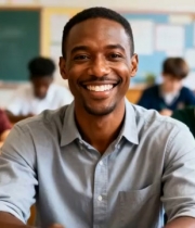  课堂上的微笑男教师1348#横屏 	 