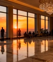 酒店大堂日落景观1265#横屏 	 