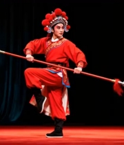  京剧武生红袍枪术表演1244#横屏 	 