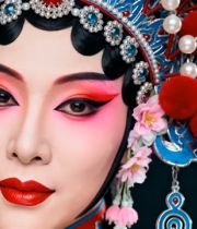  京剧花旦脸谱特写1226#横屏 	 