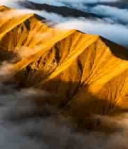  金色山脉云海航拍1178#横屏 	 -