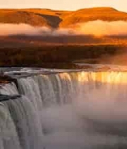  金色瀑布彩虹景观1167#横屏 	 -