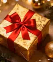  金色礼盒圣诞装饰1161#横屏 	 