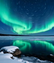 极光湖面延时摄影1034#横屏 