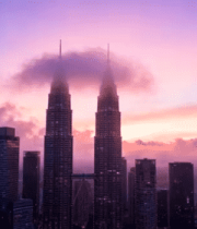 吉隆坡双子塔日出1033#横屏 