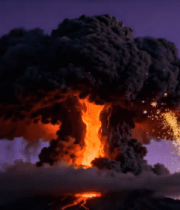 火山喷发蘑菇云动态1011#横屏 