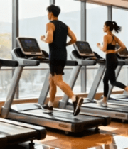 健身房跑步机跑步场景1076#横屏 