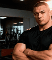 健身房肌肉型男特写1069#横屏 