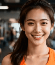 健身房活力女孩微笑1067#横屏 