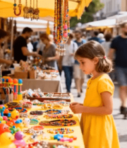 集市母女挑选小商品1054#横屏 