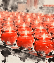 红色蜡烛烛光祈福背景901#横屏 