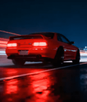 红色跑车雨夜飞驰902#横屏 