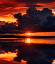 红日映云海绝美日落890#横屏 