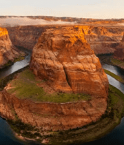 航拍沙漠绿洲河流景观831#横屏 