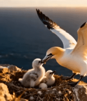 海鸟喂食幼鸟787#横屏 