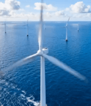 海上风力发电机群航拍791#横屏 