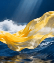 海浪中的黄色绸缎784#横屏 