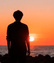 海边日落背影762#横屏 