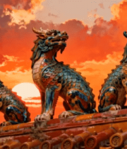 故宫脊兽 朝霞映照726#横屏 